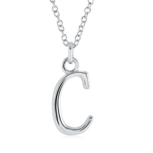 ITALGEM STEEL CURSIVE-LETTER NECKLACE INITIAL1-C