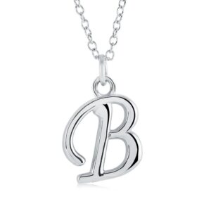 ITALGEM STEEL CURSIVE-LETTER NECKLACE INITIAL1-B
