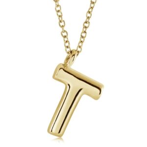 ITALGEM STEEL BUBBLE-LETTER NECKLACE INITIAL2-T-GO