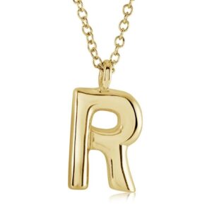 ITALGEM STEEL BUBBLE-LETTER NECKLACE INITIAL2-R-GO