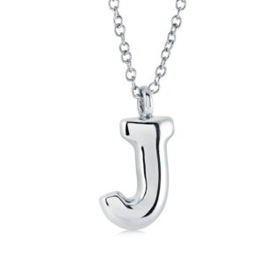 ITALGEM STEEL BUBBLE-LETTER NECKLACE INITIAL2-J