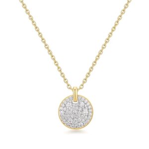 ANIA HAIE TWO-TONE LARGE PAVE DISC NECKLACE N069-04T