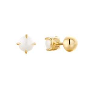 ANIA HAIE GOLD PEARL BARBELL EARRINGS E054-02G