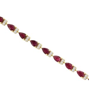 YELLOW GOLD RUBY & DIAMOND BRACELET H2776RB