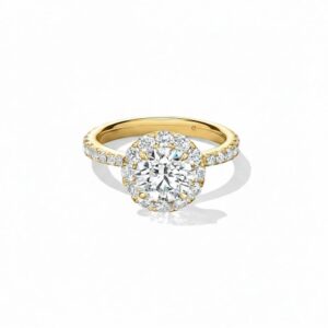 HEARTS ON FIRE VELA HALO RING WITH DIAMOND BAND UU26418YIV20306500