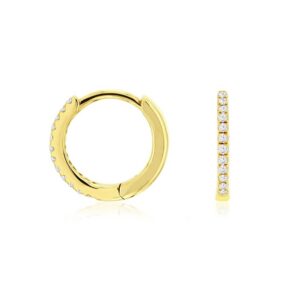 YELLOW GOLD DIAMOND HOOP EARRINGS C9539D