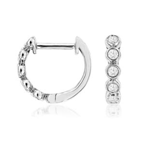 WHITE GOLD DIAMOND HOOP EARRINGS WH1040D