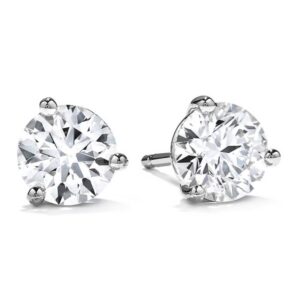 HEARTS ON FIRE THREE-PRONG STUD EARRINGS 3SIE00338W