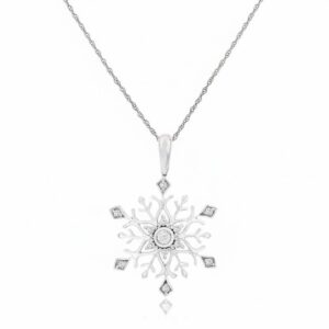 WHITE GOLD DIAMOND SNOWFLAKE PENDANT WH1784D