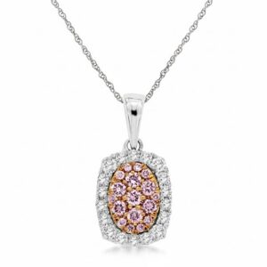 WHITE GOLD WHITE & PINK DIAMOND PENDANT WC8488P