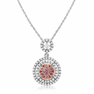 WHITE GOLD WHITE & PINK DIAMOND PENDANT WC6227P