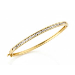 YELLOW GOLD DIAMOND BANGLE BRACELET C2346