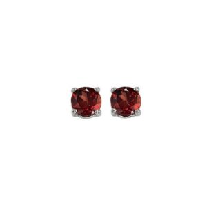 WHITE GOLD GARNET STUD EARRINGS EGR40-4W